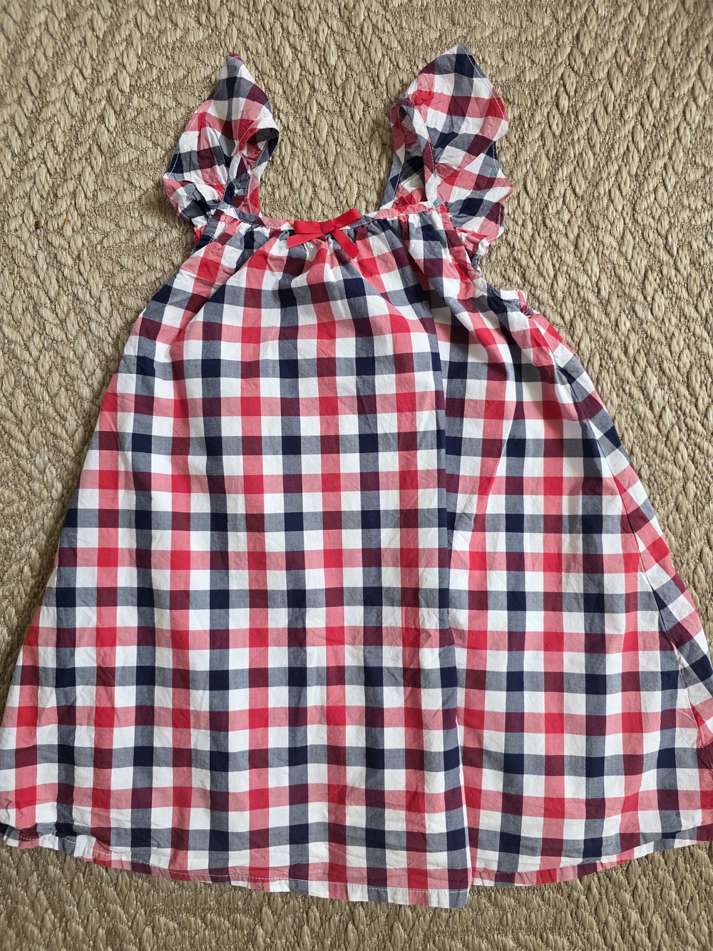 Girls Red, Navy & White Gingham Dress